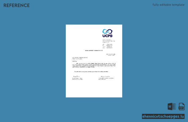 Beispiel für ein Bestätigungsschreiben der philippinischen UCPB-Bank für Bankeinlagen (Vorschau)